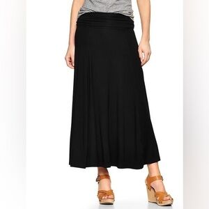 Gap Maternity Foldover Maxi Skirt - Black
